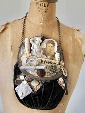 Wall Hanging Created from a Vintage Handbag